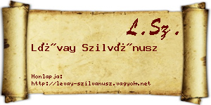 Lévay Szilvánusz névjegykártya